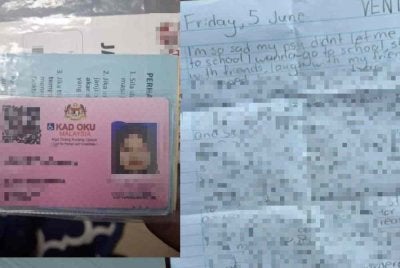  Beberapa keping surat yang disyaki milik remaja perempuan berusia 15 tahun yang juga suspek kes tikam di sebuah sekolah di sini tular di media sosial.