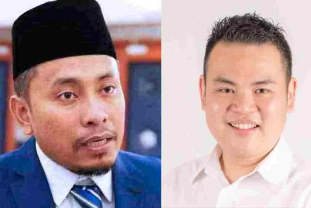 Ahmad Fadhli (kiri) mencabar Zhemin berdebat berhubung isu pencerobohan tanah Orang Asli serta jenayah seksual kanak-kanak dan HIV di Kelantan.