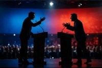 Debat merupakan peluang terbaik untuk tunjukkan kejantanan masing-masing dalam politik.- Imej janaan AI 