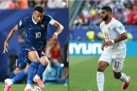 Bintang Perancis, Kylian Mbappe (kiri) dan pemain tengah Maghribi Ismael Saibari.