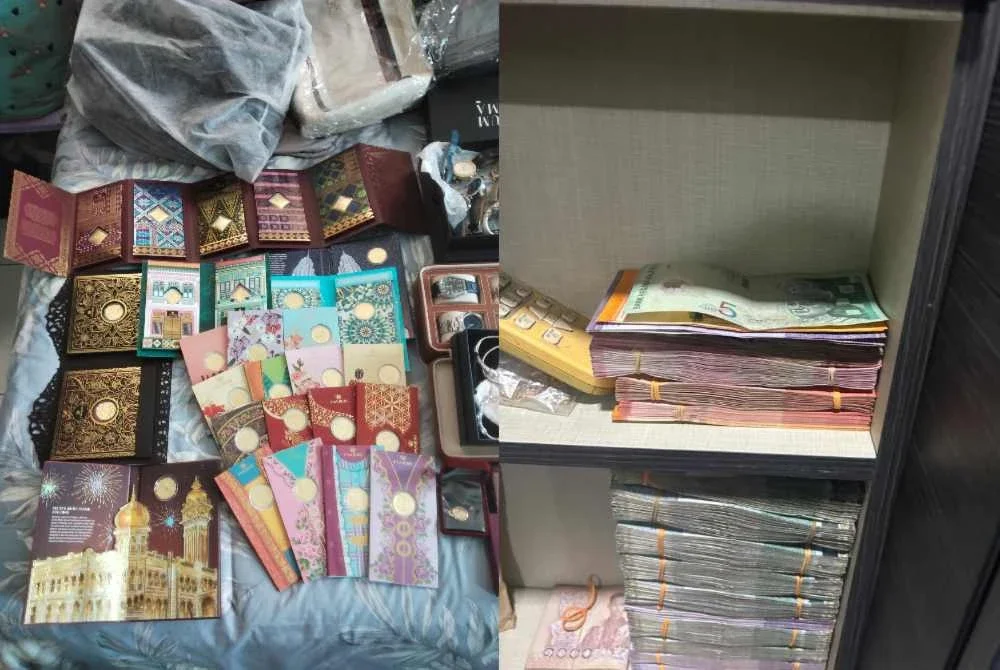 Antara aset dan wang tunai yang disita.