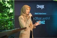 Ketua Pegawai Eksekutif DNeX IT, Shiraz Ramli ketika berucap pada majlis pelancaran XWHIZ yang dihadiri pemimpin korporat, pemilik perniagaan serta pemain industri teknologi.