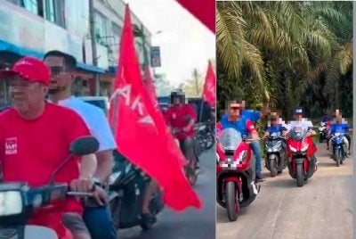 Tular satu video memaparkan sekumpulan petugas kempen DAP menyertai konvoi motosikal dengan kenderaan mereka dihiasi bendera PH, namun ramai daripadanya didapati tidak memakai topi keledar.