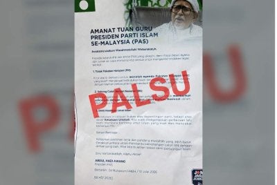 Kenyataan tersebut tidak pernah dikeluarkan oleh Pas Pusat mahupun Pas Johor.