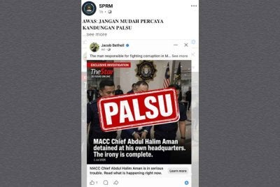 Tangkap layar palsu yang tular di media sosial 