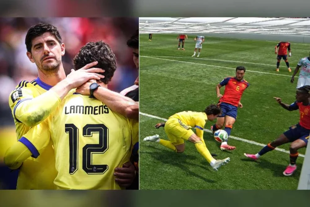 Kesilapan Lammens dihukum Mikel Merino yang meledak gol kemenangan Sepanyol pada minit ke-86. Foto Agensi