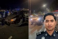 Keadaan kereta terlibat dalam insiden 10 kenderaan pada malam Jumaat. - Gambar kecil (Muhammad Zaki)