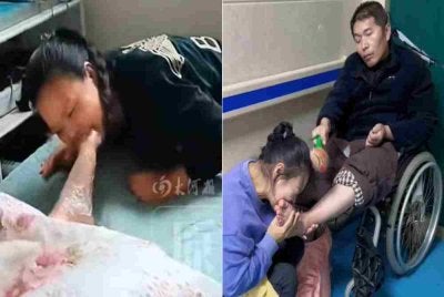 Doktor menyarankan Mei supaya merangsang jari tangan dan jari kaki bagi membantu pemulihan saraf suaminya. - Foto Agensi