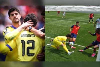 Kesilapan Lammens dihukum Mikel Merino yang meledak gol kemenangan Sepanyol pada minit ke-86. Foto Agensi