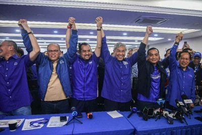 BN berjaya memperoleh mandat untuk menerajui semula Kerajaan Negeri Johor selepas meraih majoriti mudah pada PRN ke-16, hari ini. Foto: Bernama