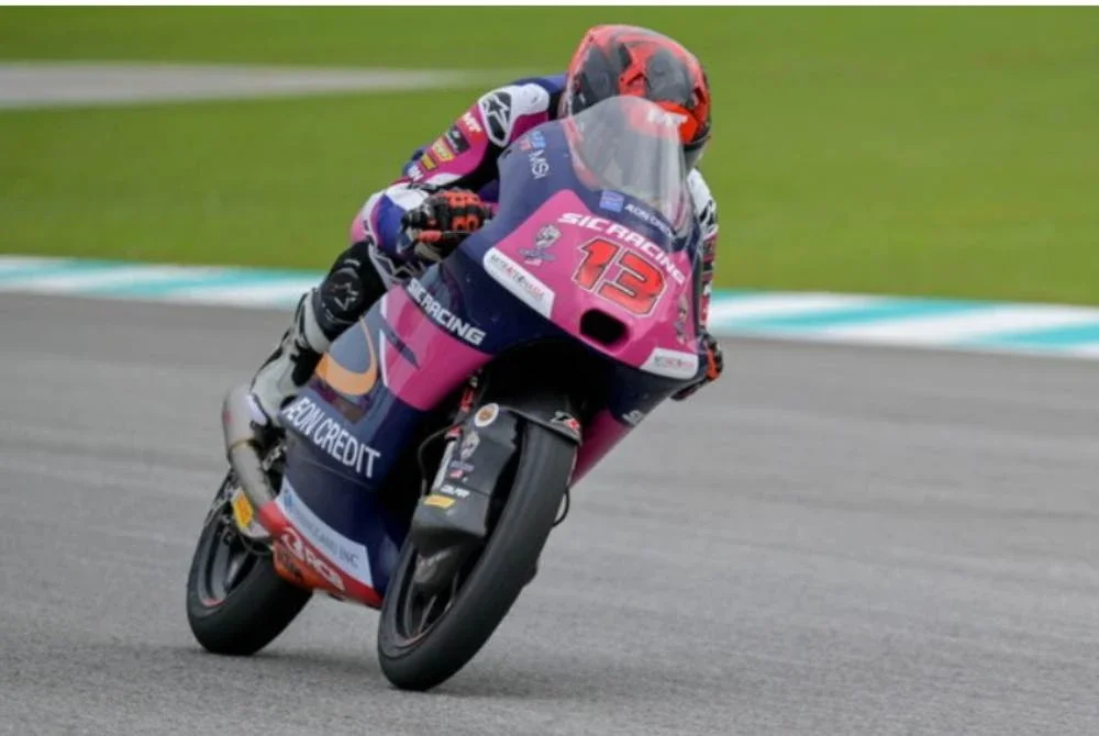 Hakim Danish kini mengumpul 86 mata keseluruhan dan kekal di tangga ketujuh dalam kedudukan pelumba Moto3. Foto Bernama