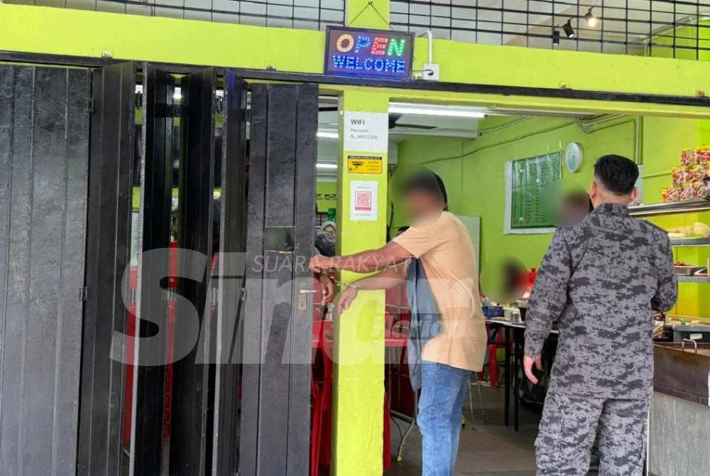 Pekerja warga asing dibenarkan untuk menutup premis sebelum dibawa Imigresen untuk tindakan lanjut. Foto NORAFIZA JAAFAR/SINAR HARIAN