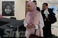 Dr Noor Aishah hadir ke Mahkamah Koroner Kota Kinabalu bagi memberi keterangan dalam inkues kematian Zara Qairina Mahathir. Allahyarham Zara Qairina (Gambar kecil)