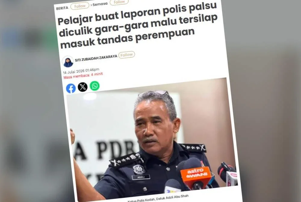 Dakwaan pelajar lelaki berusia 14 tahun itu diculik di Kuala Nerang adalah tidak benar.