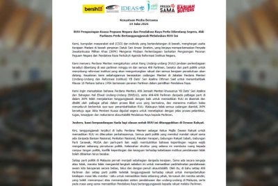 Kenyataan media enam CSO pada Selasa.