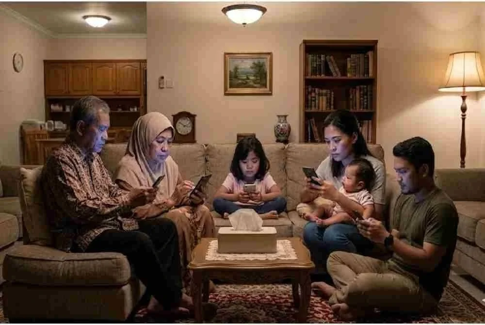 Kemudahan membuka akaun digital menjadikan kehidupan lebih mudah, namun jangan sampai hubungan dengan keluarga terabai. Gambar hiasan