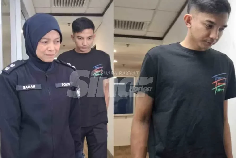 Mohammad Aizat ketika dibawa ke Mahkamah Majistret Ipoh pada Rabu.