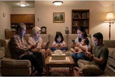 Kemudahan membuka akaun digital menjadikan kehidupan lebih mudah, namun jangan sampai hubungan dengan keluarga terabai. Gambar hiasan 