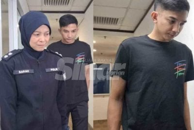 Mohammad Aizat ketika dibawa ke Mahkamah Majistret Ipoh pada Rabu.