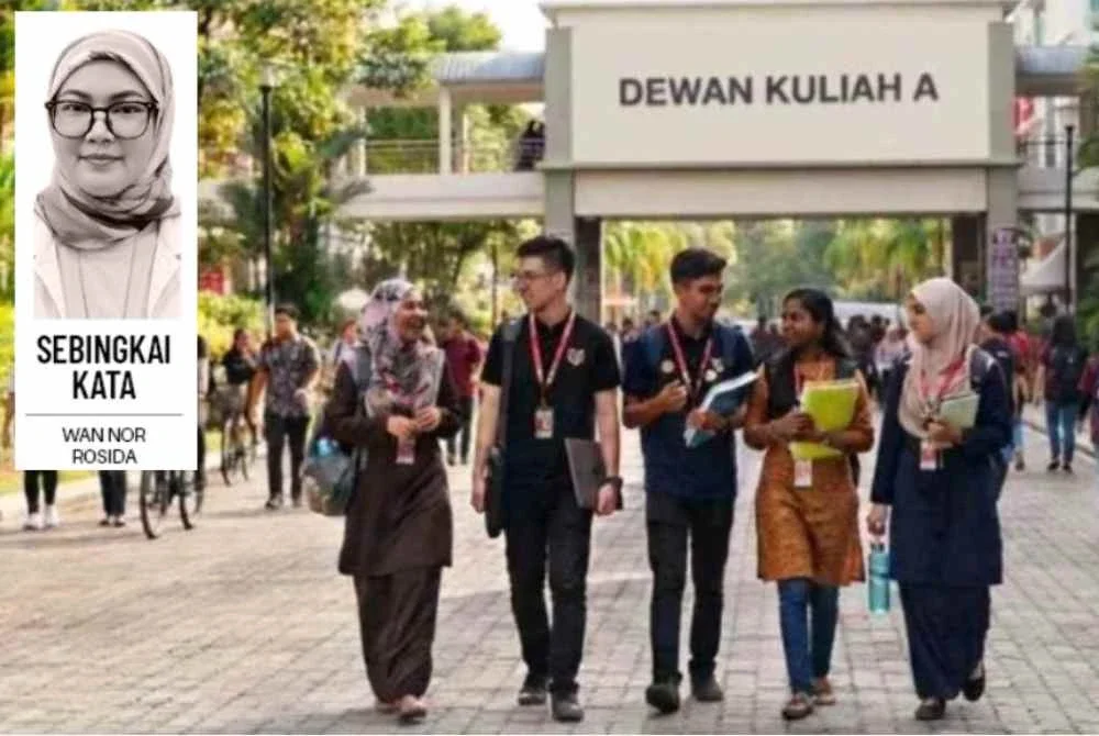 Universiti bukan sekadar tempat melahirkan graduan yang cemerlang dari segi akademik tapi juga merupakan ruang untuk membentuk nilai, sahsiah dan prinsip hidup yang akan dibawa ke alam pekerjaan. Foto dijana AI