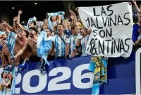Argentina pernah didenda oleh FIFA selepas memaparkan sepanduk dengan slogan sama susulan perlawanan persahabatan menentang Slovenia pada 2014. Foto: Agensi