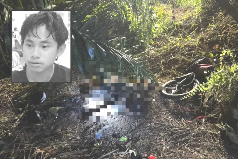 Kehilangan pelajar Tingkatan Tiga selama lima hari terjawab selepas Muhammad Nasrulhaq (gambar kecil) ditemukan maut dipercayai akibat kemalangan motosikal di Kota Tinggi.