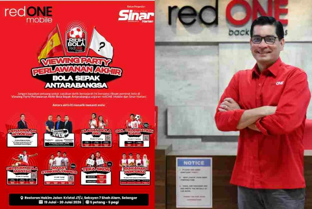 Farid (kanan) berkata program tersebut dianjurkan bagi memberi peluang kepada orang ramai menikmati detik kemuncak kejohanan bola sepak berprestij dunia bersama keluarga serta rakan-rakan.