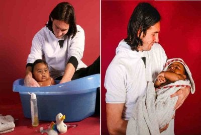 Messi memandikan dan mendukung Yamal dalam gambar yang dirakam 19 tahun lalu. Foto Agensi