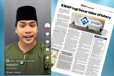 Hantaran Zhiddin di media sosial mengenai pelaburan KWAP dalam eFishery.