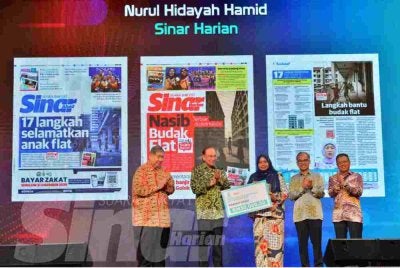 Laporan khas 'Nasib budak flat' disediakan oleh wartawan Sinar Harian, Nurul Hidayah Hamid dinobatkan sebagai pemenang Hadiah Kajai pada Jumaat. Foto: Asril Aswandi Abd Shukor