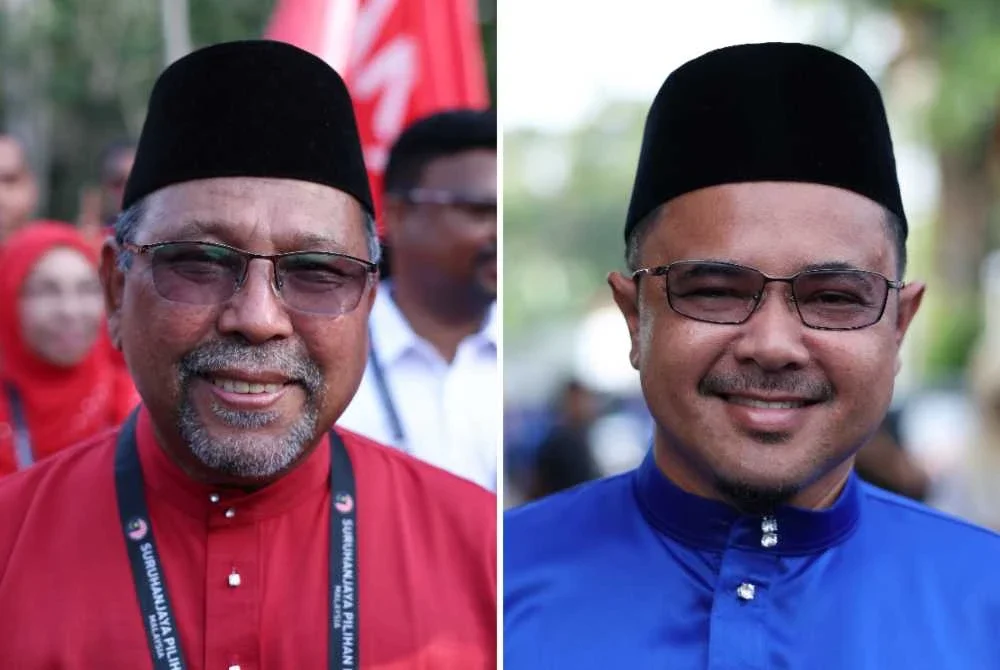 Kerusi DUN Gemencheh menyaksikan pertandingan satu lawan satu antara penyandang, Suhaimizan dari BN (kanan) dan Abd Latib (PH).