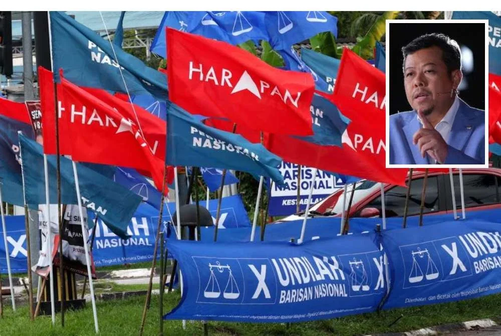 BN dan PH merupakan dua entiti politik yang berbeza meskipun bekerjasama dalam Kerajaan Perpaduan di peringkat Persekutuan. Gambar kecil: Mohd Razlan
