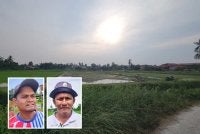 Cuaca panas melampau yang berlarutan menjejaskan tanaman padi di beberapa kawasan seluas 15,000 hektar di daerah Perak Tengah. Gambar kecil dari kiri: Nurfitri dan Azhar