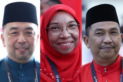 Ridzuan (kiri) bakal dicabar oleh Siti Aishah dan Azman di kerusi DUN Gemas.