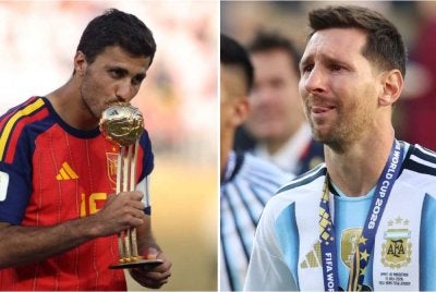 Rodri (kiri) mengatasi Messi sebagai pemain terbaik kejohanan selepas aksi final Piala Dunia. - Foto: Agensi