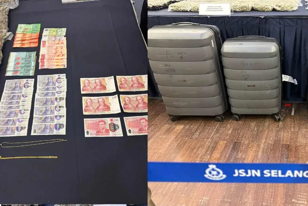 Antara bagasi dan wang tunai yang dirampas di KLIA.