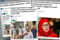 Laporan Sinar Harian mengenai isu pertikaian tanah melibatkan masyarakat Orang Asli di Kampung Cot, Mukim Luit, Maran.
