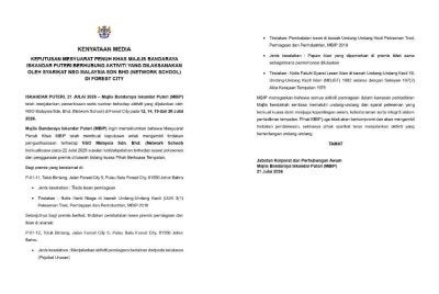 Keputusan mesyuarat penuh khas MBIP berhubung aktiviti Network School di Forest City