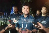 Ridzuan ketika ditemui pemberita selepas Program Ceramah Perdana Pengenalan Calon BN-PN Parlimen Tampin di Pusat Daerah Mengundi (PDM) Felda Bukit Rokan pada malam Selasa.