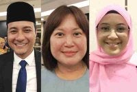 Dari kiri: Syed Hussein, San San dan Nadhirah Afiqah. 