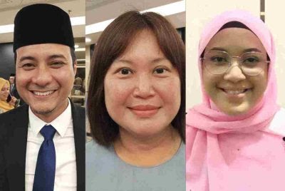 Dari kiri: Syed Hussein, San San dan Nadhirah Afiqah. 