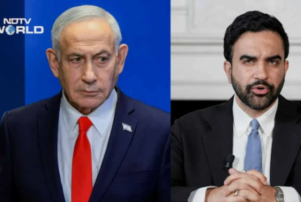 Mamdani (kanan) dan Netanyahu. Foto NDTV.