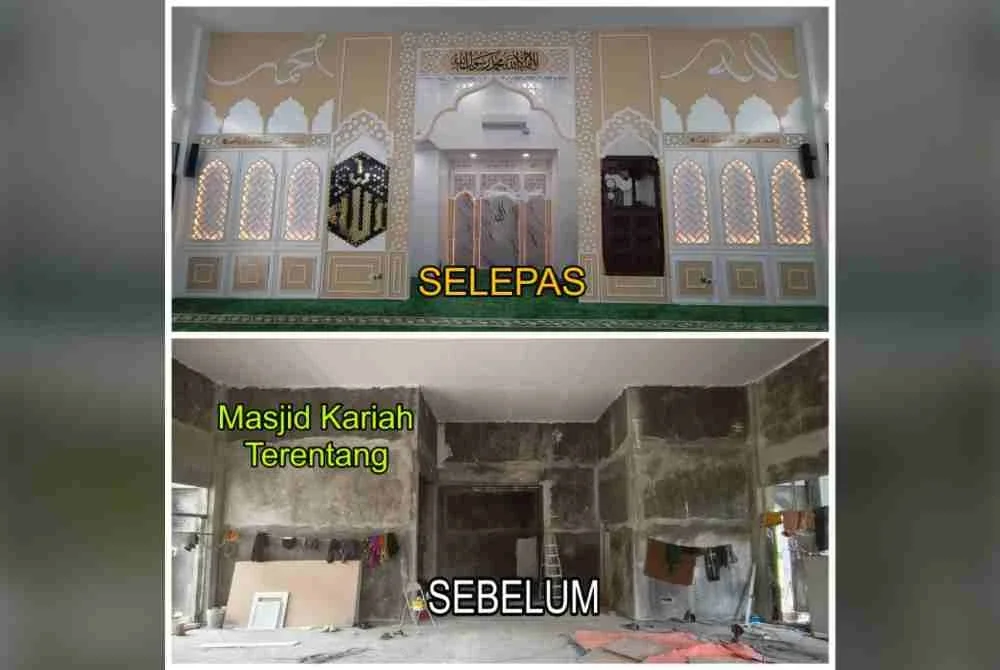 Pembinaan Mihrab Masjid Kariah Terentang oleh Sejati Madani - TalanKraf, ditaja menerusi Kampung Angkat MADANI SPRM, dilaksanakan sepenuhnya oleh JPKK Kampung Sungai Talan dan siap dalam tempoh satu bulan setengah pada April 2026, merangkumi kerja dalaman serta luaran.