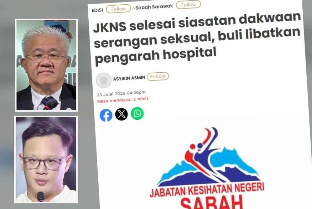 JKNS perlu menjelaskan status terkini pengarah hospital berkenaan termasuk sama ada beliau masih menjalankan tugas atau telah digantung sementara menunggu tindakan susulan. Gambar kecil: Tek Ming (atas) dan Istefan