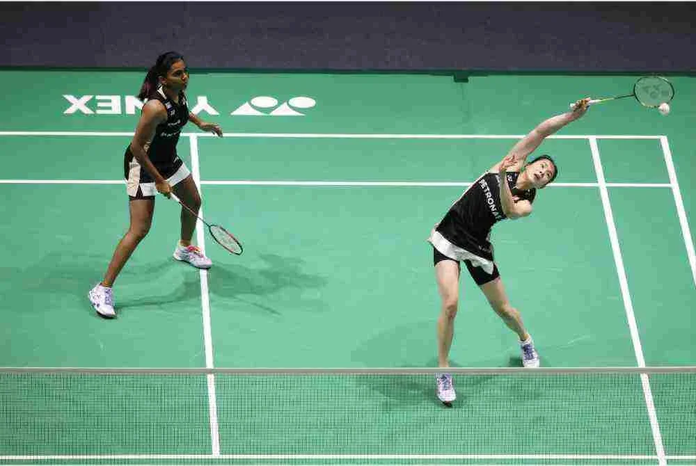 Wakil tunggal negara Pearly Tan-M Thinaah, tersingkir di Gimnasium Pusat Sukan Olimpik Changzhou, pada Jumaat.