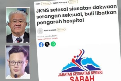 JKNS perlu menjelaskan status terkini pengarah hospital berkenaan termasuk sama ada beliau masih menjalankan tugas atau telah digantung sementara menunggu tindakan susulan. Gambar kecil: Tek Ming (atas) dan Istefan