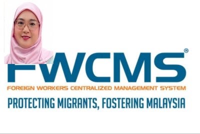 Nurul Ainun (gambar kecil) berkata, tanpa FWCMS, kemungkinan besar kartel pekerja asing akan semakin berleluasa dan tidak mampu dibendung lagi kerana tiada peralihan daripada proses kaunter yang manual kepada platform digital tunggal yang memudahkan berlakunya ekspoloitasi dan salah guna.