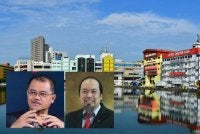 Panorama pusat bandar Seremban yang terus berkembang sebagai nadi pentadbiran, perdagangan dan ekonomi Negeri Sembilan. Gambar kecil: Aimi Zulhazmi (kiri), Ahmed Razman (kanan)