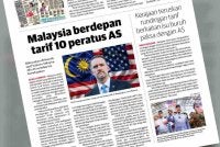 Laporan Sinar Harian berkenaan tarif baharu yang dikenakan pentadbiran Trump kepada Malaysia.
