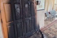 Sebahagian masjid di Kur, Tulkarm yang musnah akibat perbuatan vandalisme puak pelampau Yahudi. Foto: Agensi
